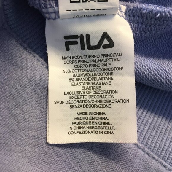 Fila Crewneck Sweatshirt Womens Large Purple Pockets Athleisure Cozy - Picture 7 of 8